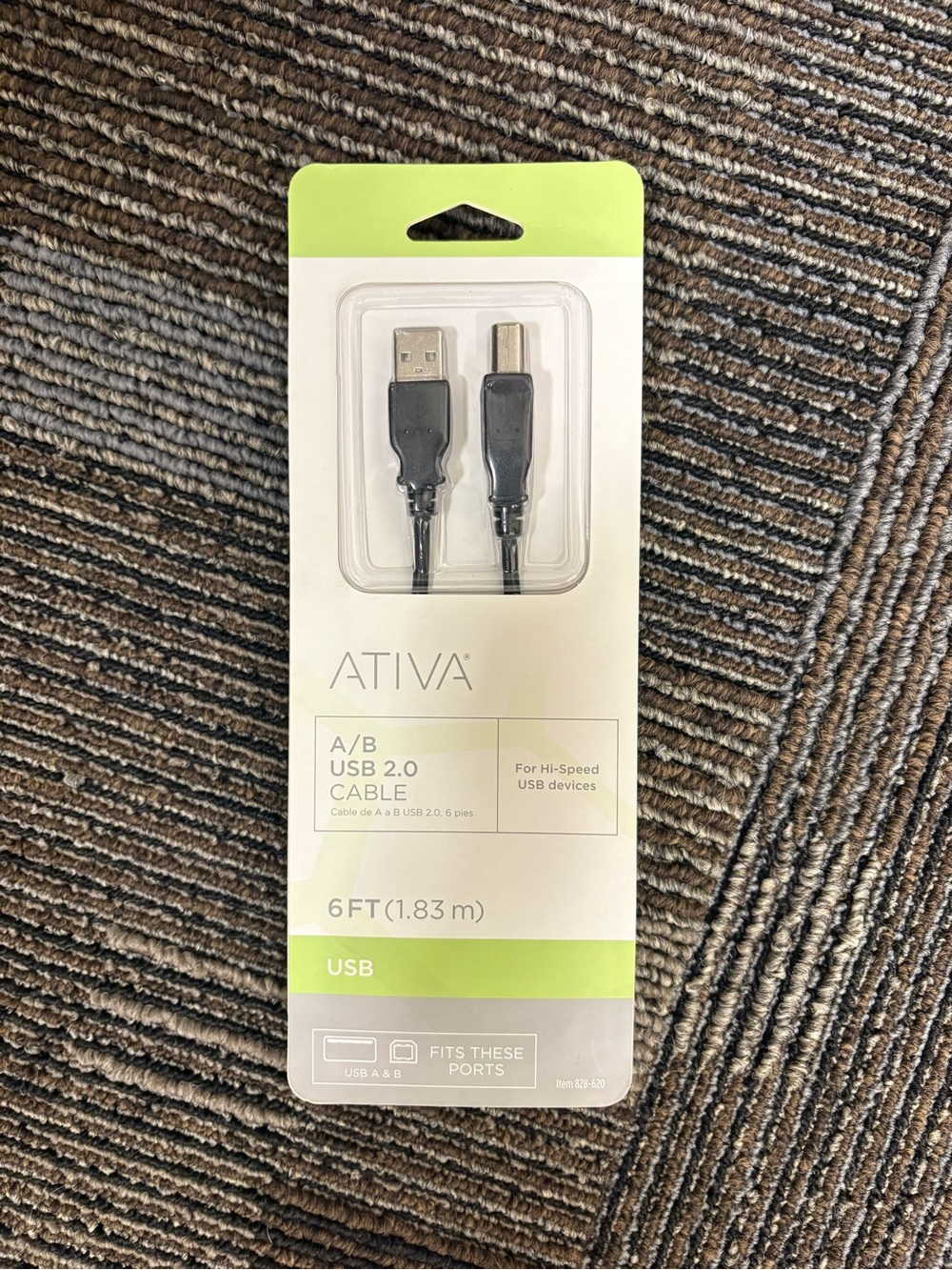 USB A to B Printer Cable - 6 ft